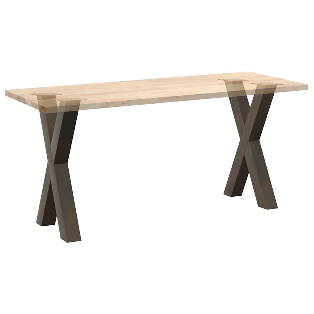 Noge za blagovaonski stol u obliku slova X, 2 kom, prirodni čelik, 60 x (72-73) cm, čelik