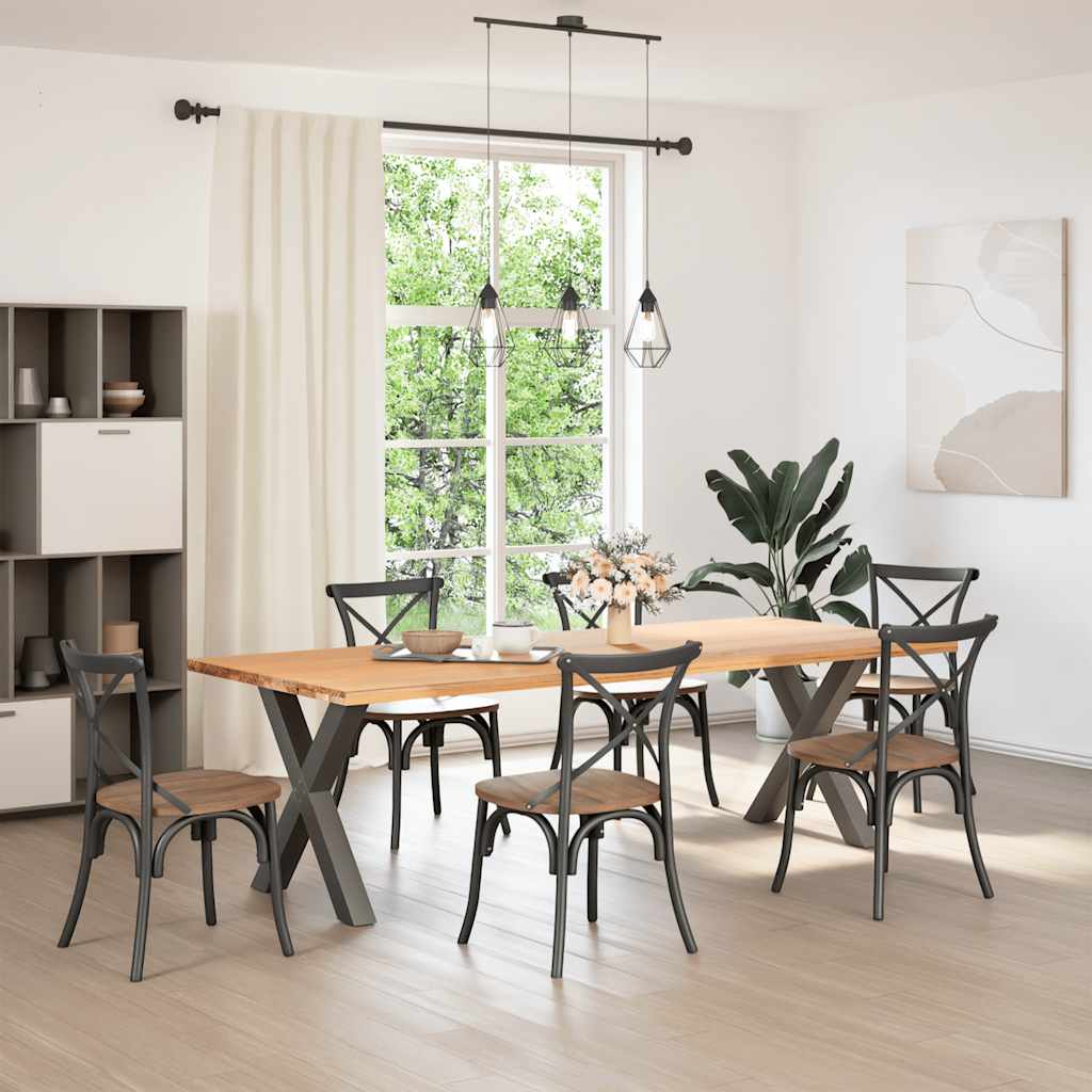 Noge za blagovaonski stol u obliku slova X, 2 kom, antracit, 70 x (72-73) cm, čelik