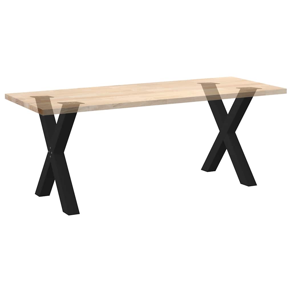 Noge za blagovaonski stol u obliku slova X, 2 kom, crne, 80 x (72-73) cm, čelik