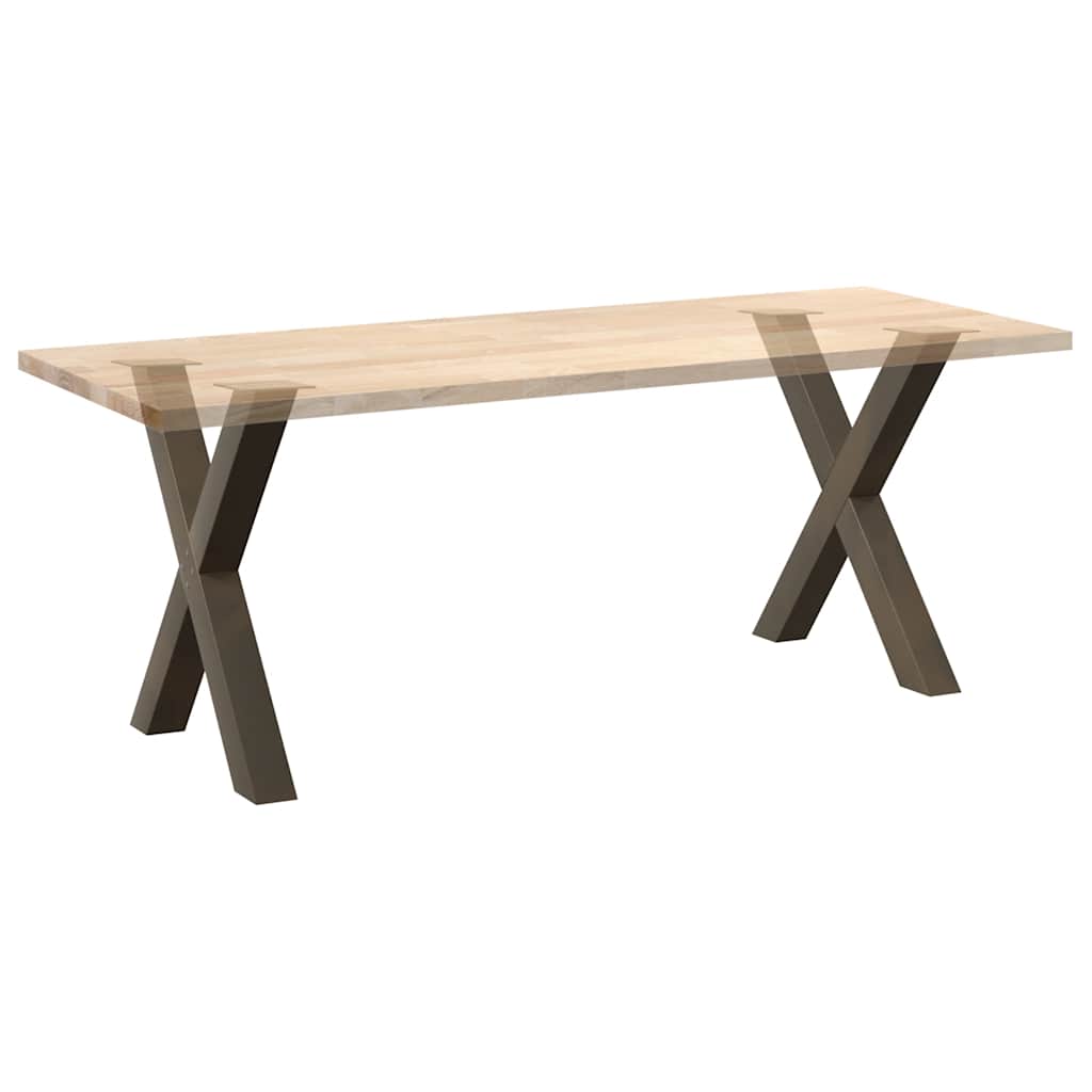 Noge za blagovaonski stol u obliku slova X, 2 kom, prirodni čelik, 80 x (72-73) cm, čelik