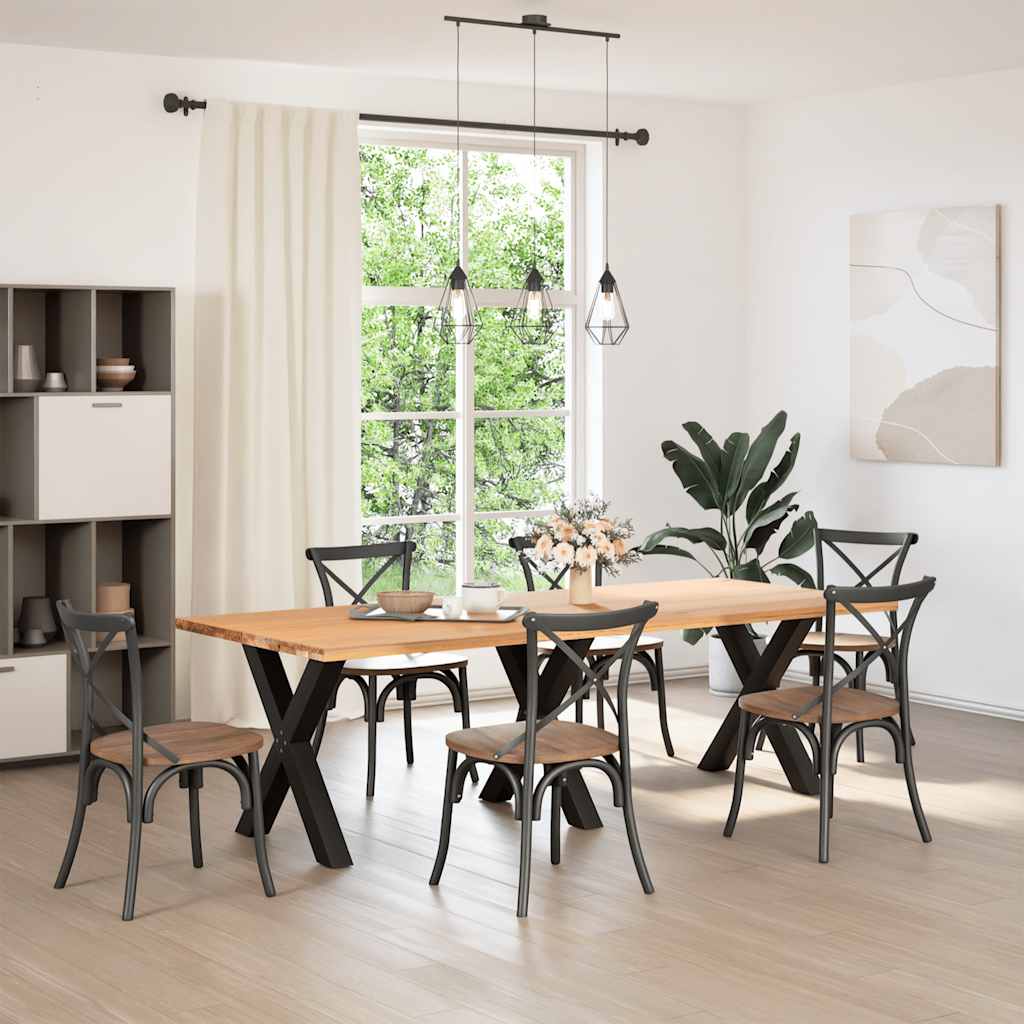 Noge za blagovaonski stol u obliku slova X, 3 kom, crne, 80 x (72-73) cm, čelik