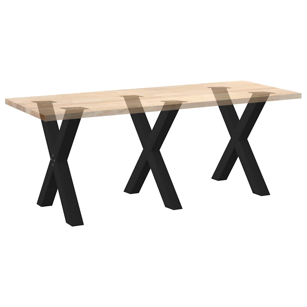 Noge za blagovaonski stol u obliku slova X, 3 kom, crne, 80 x (72-73) cm, čelik