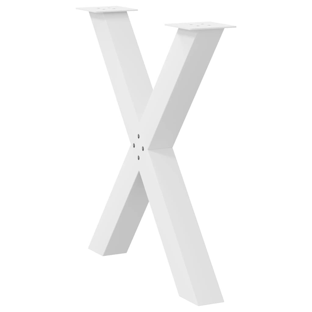 Noge za blagovaonski stol X-oblikovane 3 kom Bijele 80 x (72-73) cm Čelične