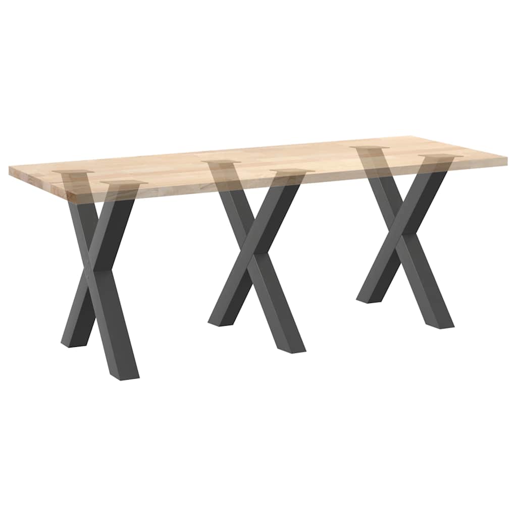 Noge za blagovaonski stol u obliku slova X, 3 kom, antracit, 80 x (72-73) cm, čelik