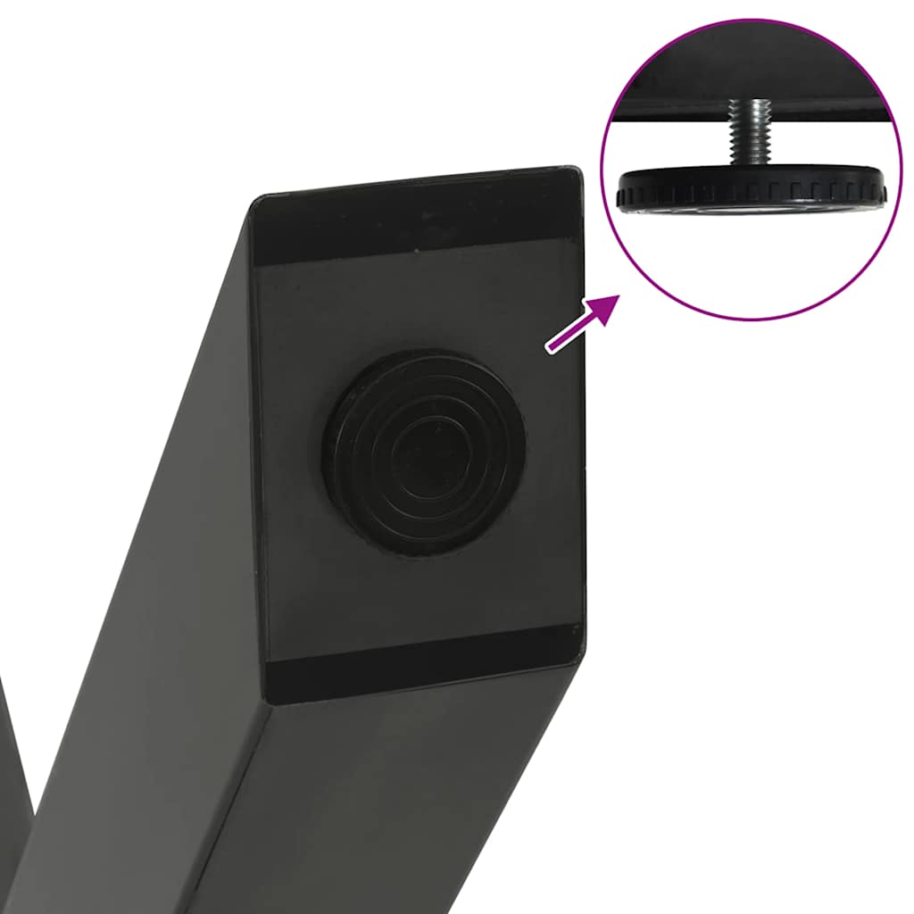 Noge za blagovaonski stol u obliku slova X, 3 kom, antracit, 80 x (72-73) cm, čelik
