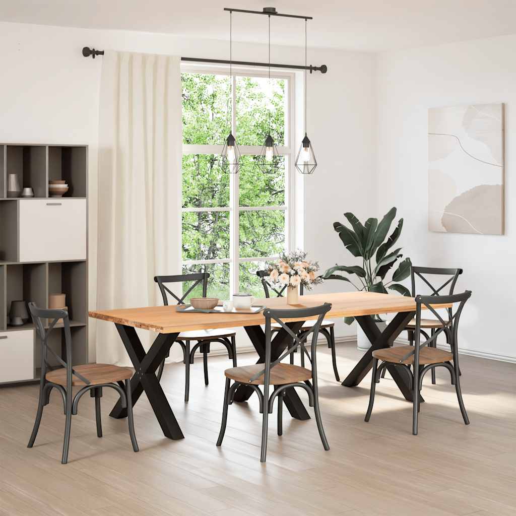 Noge za blagovaonski stol u obliku slova X, 3 kom, crne, 90 x (72-73) cm, čelik