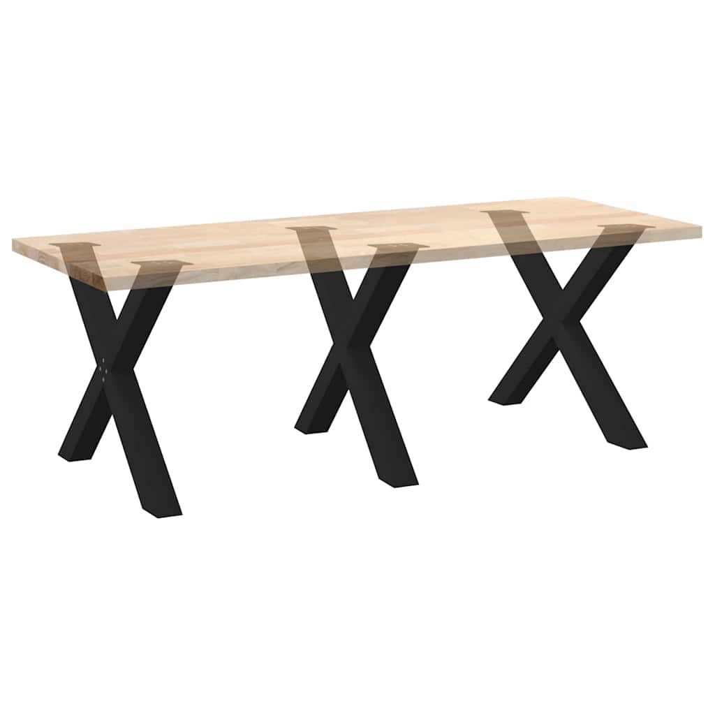 Noge za blagovaonski stol u obliku slova X, 3 kom, crne, 90 x (72-73) cm, čelik
