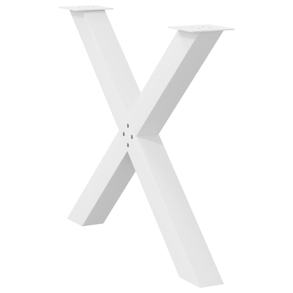 Noge za blagovaonski stol X-oblikovane 3 kom Bijele 90 x (72-73) cm Čelične