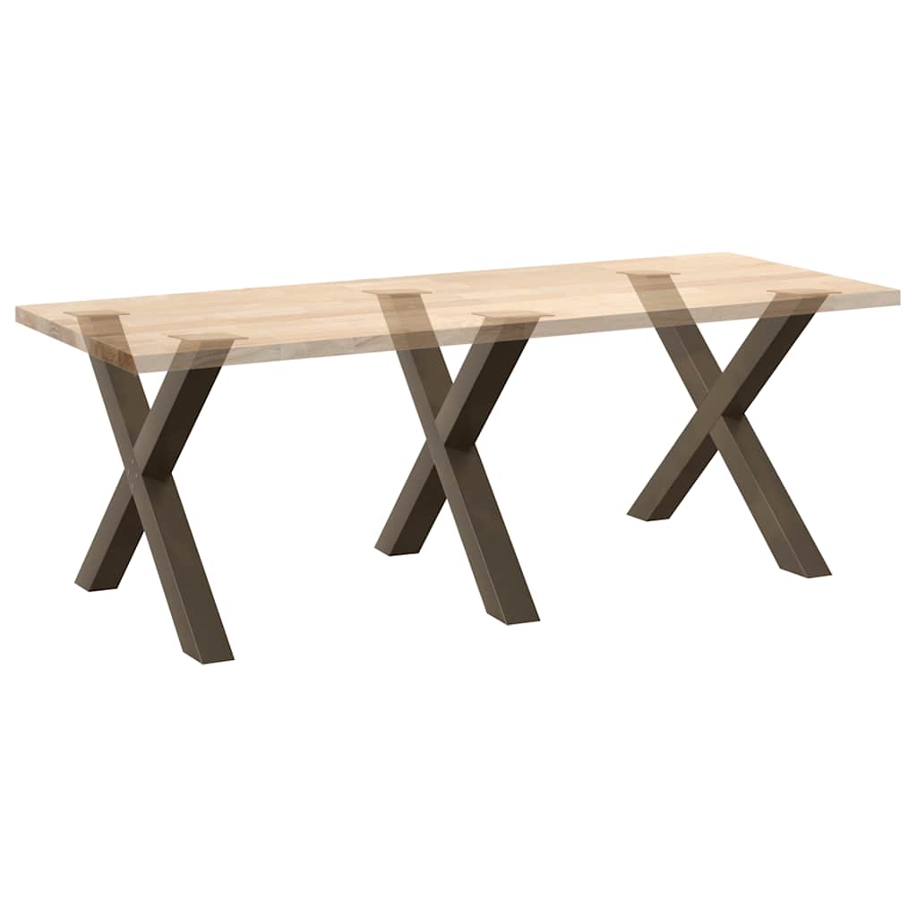 Noge za blagovaonski stol u obliku slova X, 3 kom, prirodni čelik, 90 x (72-73) cm, čelik