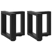 Noge za klub stolić T-oblika 2 kom Crne 30x25x(30-31) cm Čelik
