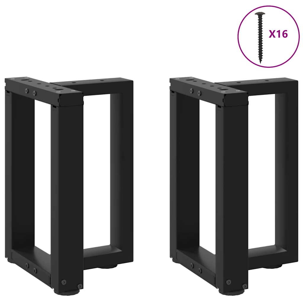 Noge za klub stolić T-oblika 2 kom Crne 38x25x(42-43) cm Čelik