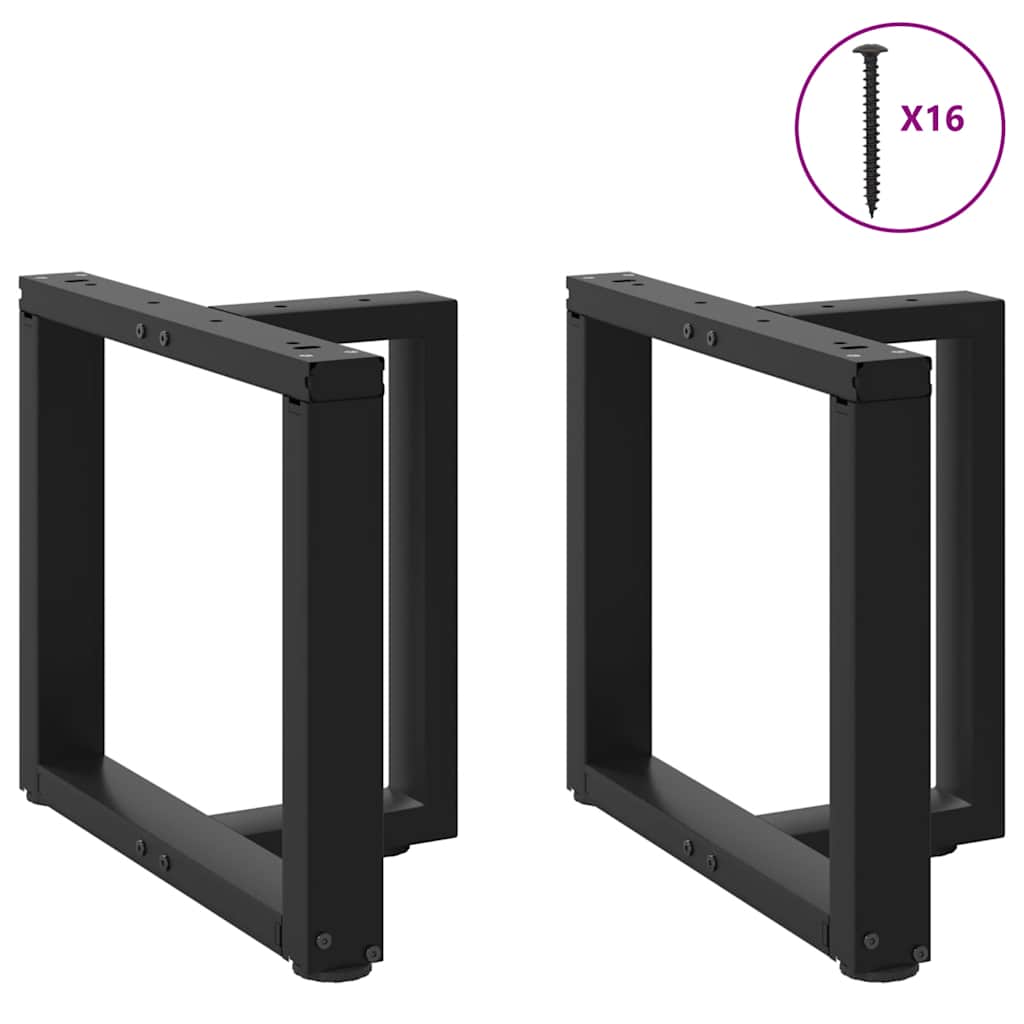 Noge za klub stolić T-oblika 2 kom Crne 50x25x(42-43) cm Čelik