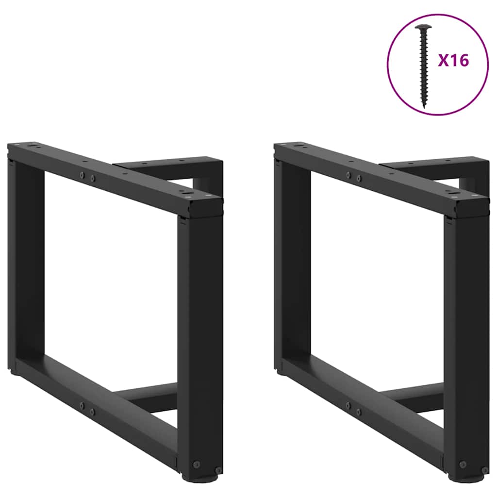 Noge za klub stolić T-oblika 2 kom Crne 60x25x(42-43) cm Čelik