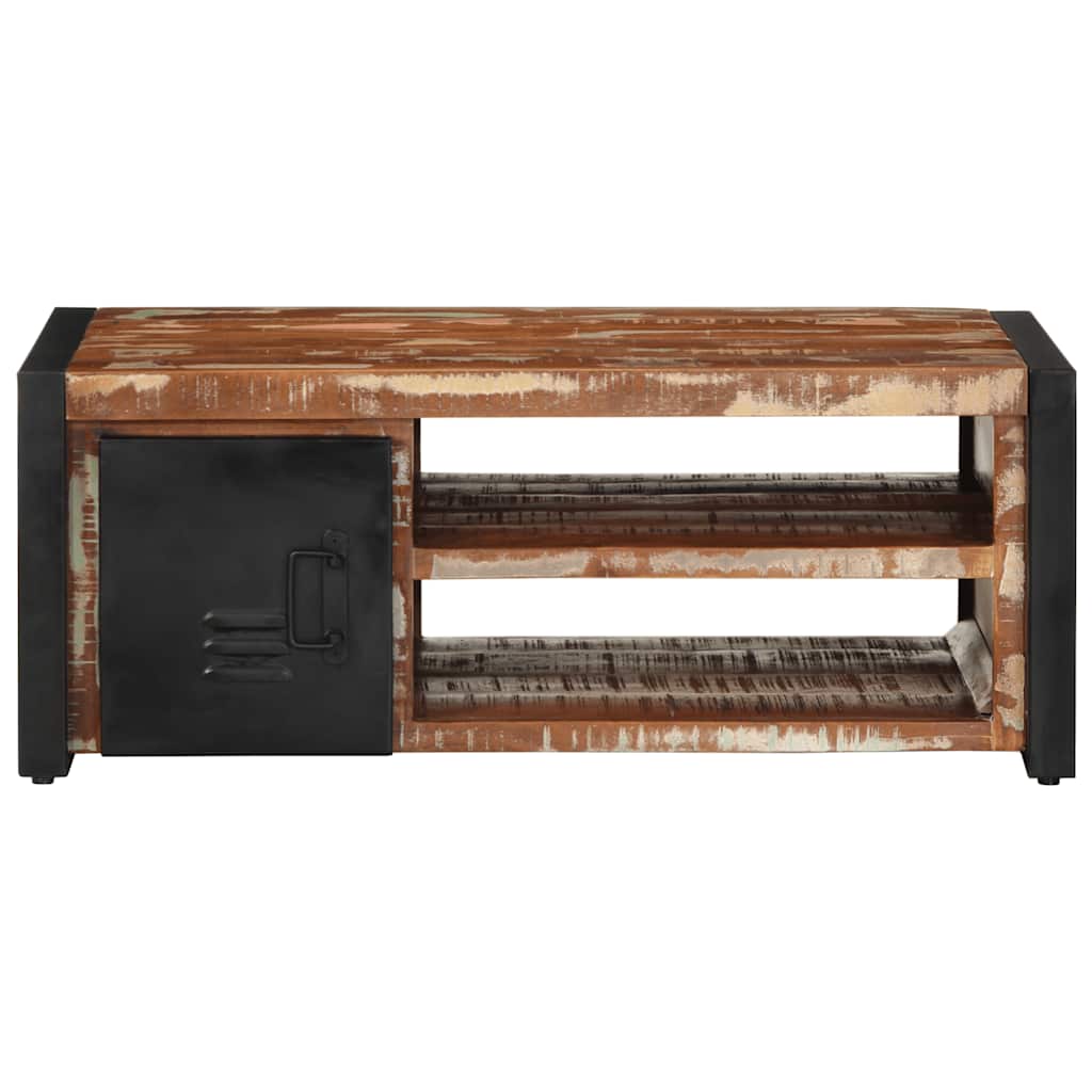 Višebojni stolić za kavu 90x50x36 cm puno drvo obrađeno