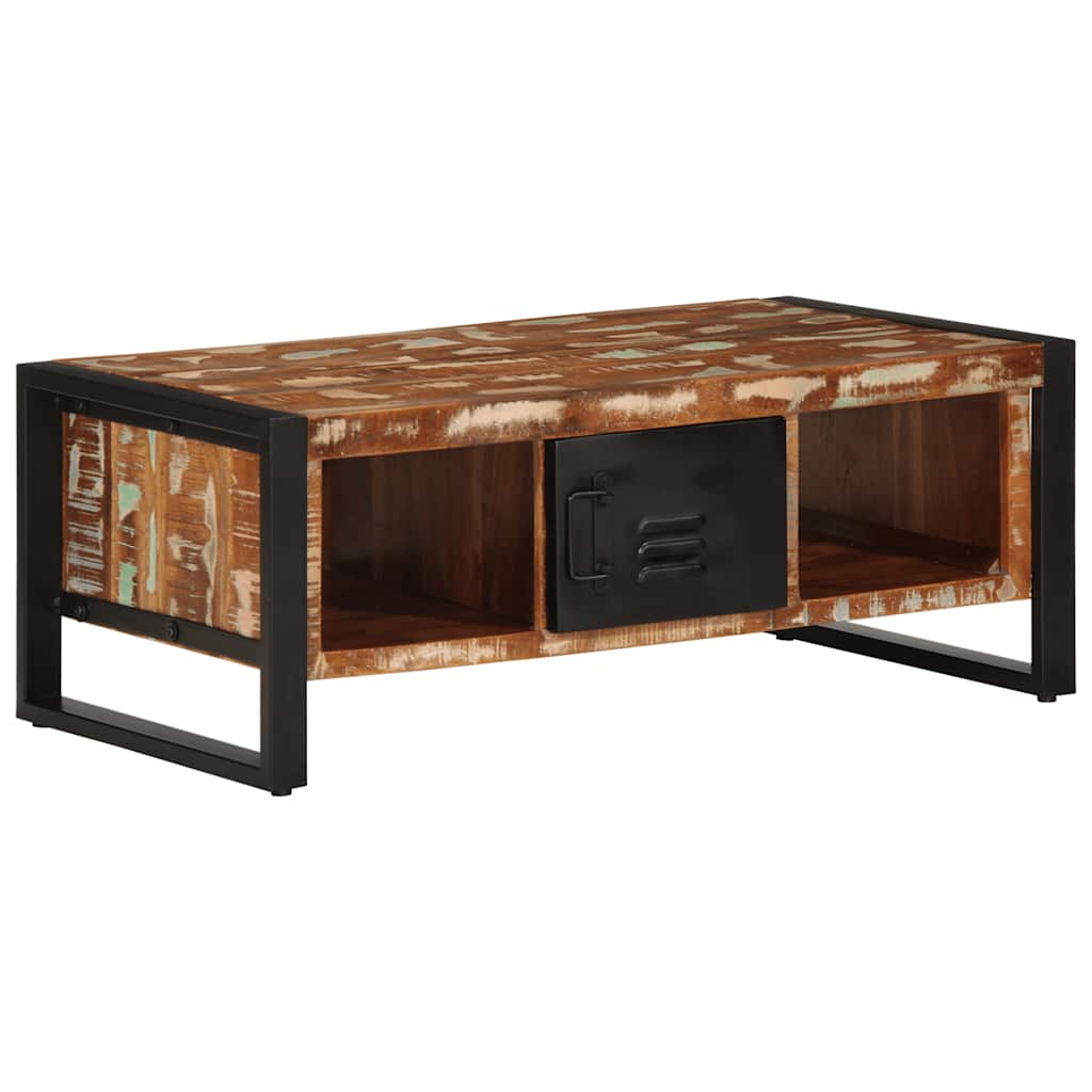 Višebojni stolić za kavu 90x50x36 cm puno drvo obrađeno