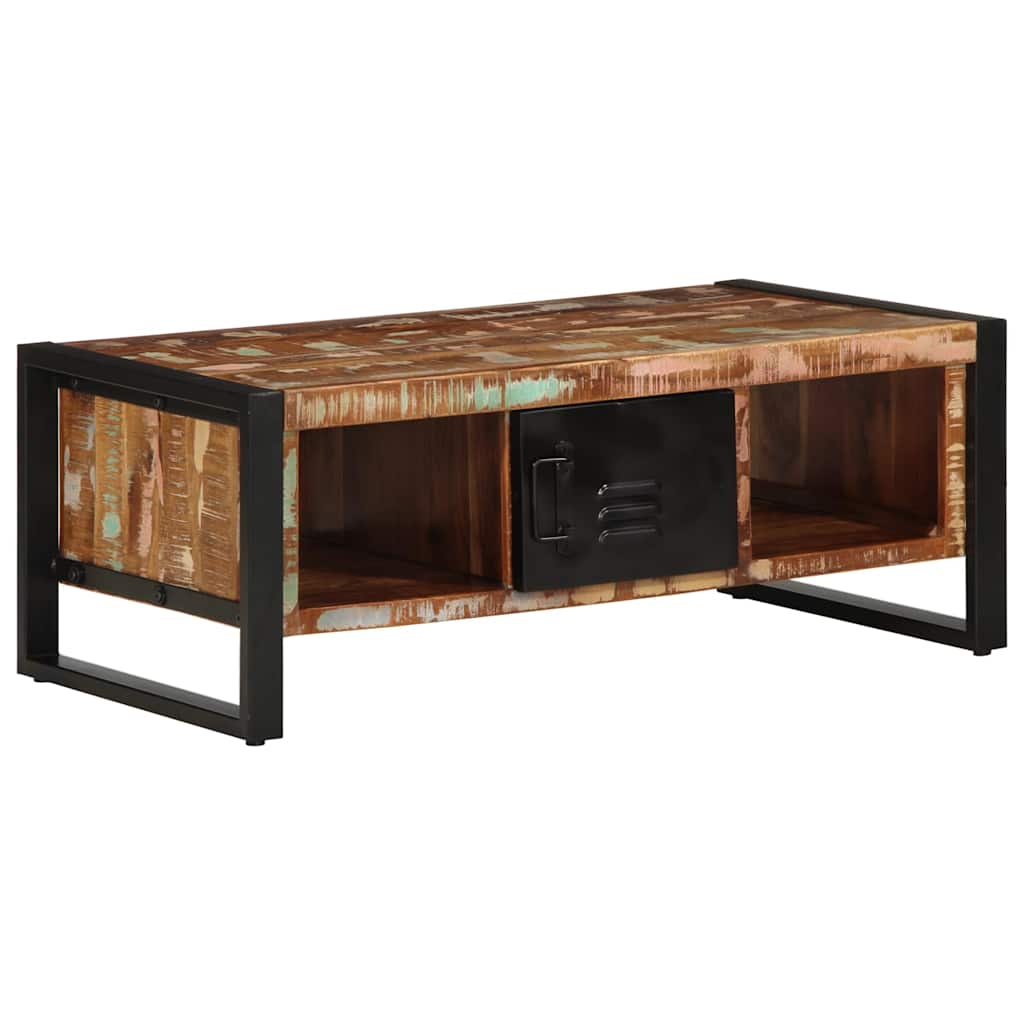 Višebojni stolić za kavu 90x50x36 cm puno drvo obrađeno