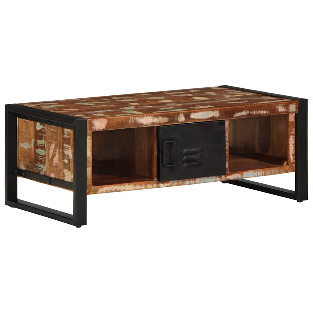 Višebojni stolić za kavu 90x50x36 cm puno drvo obrađeno
