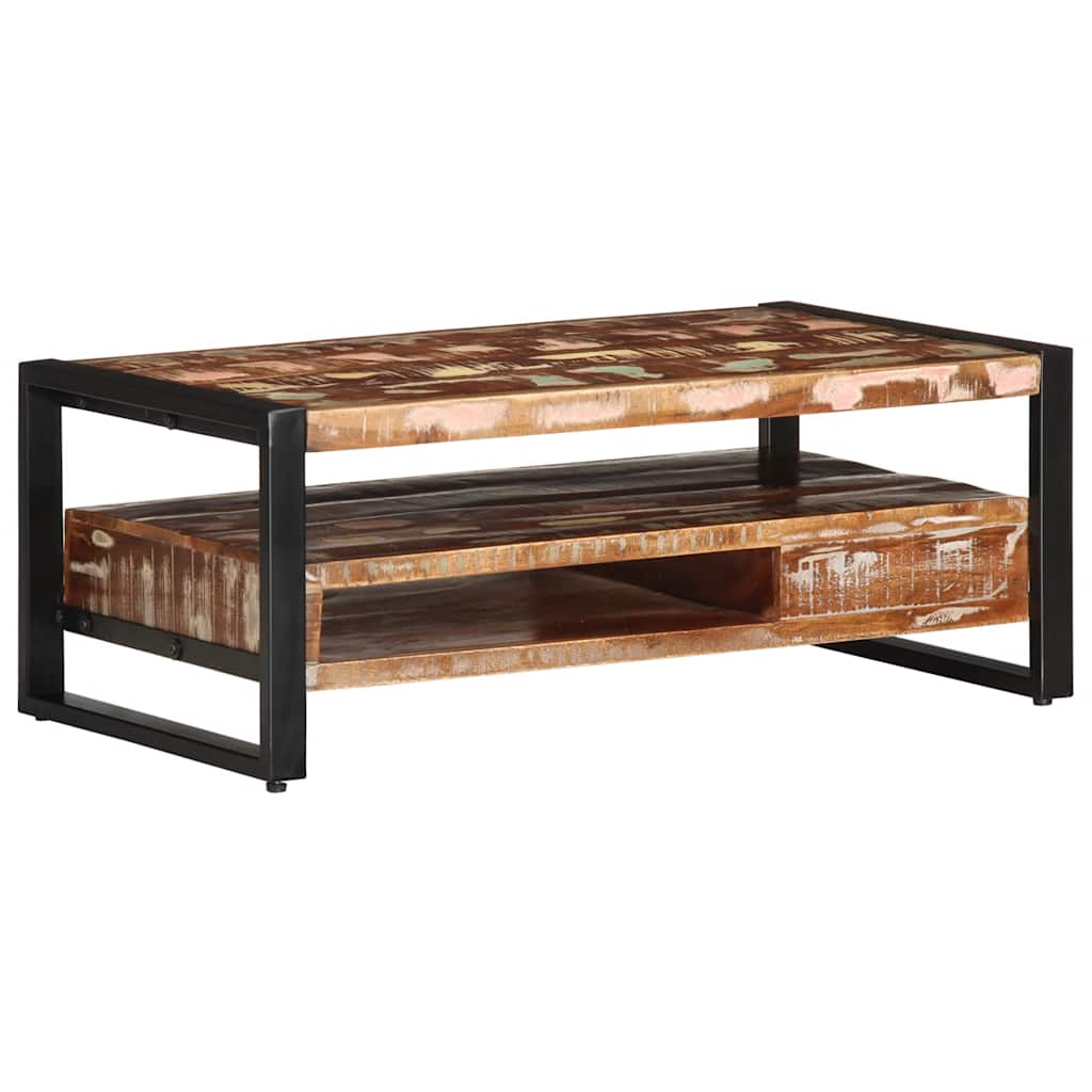 Višebojni stolić za kavu 90x50x36 cm puno drvo obrađeno