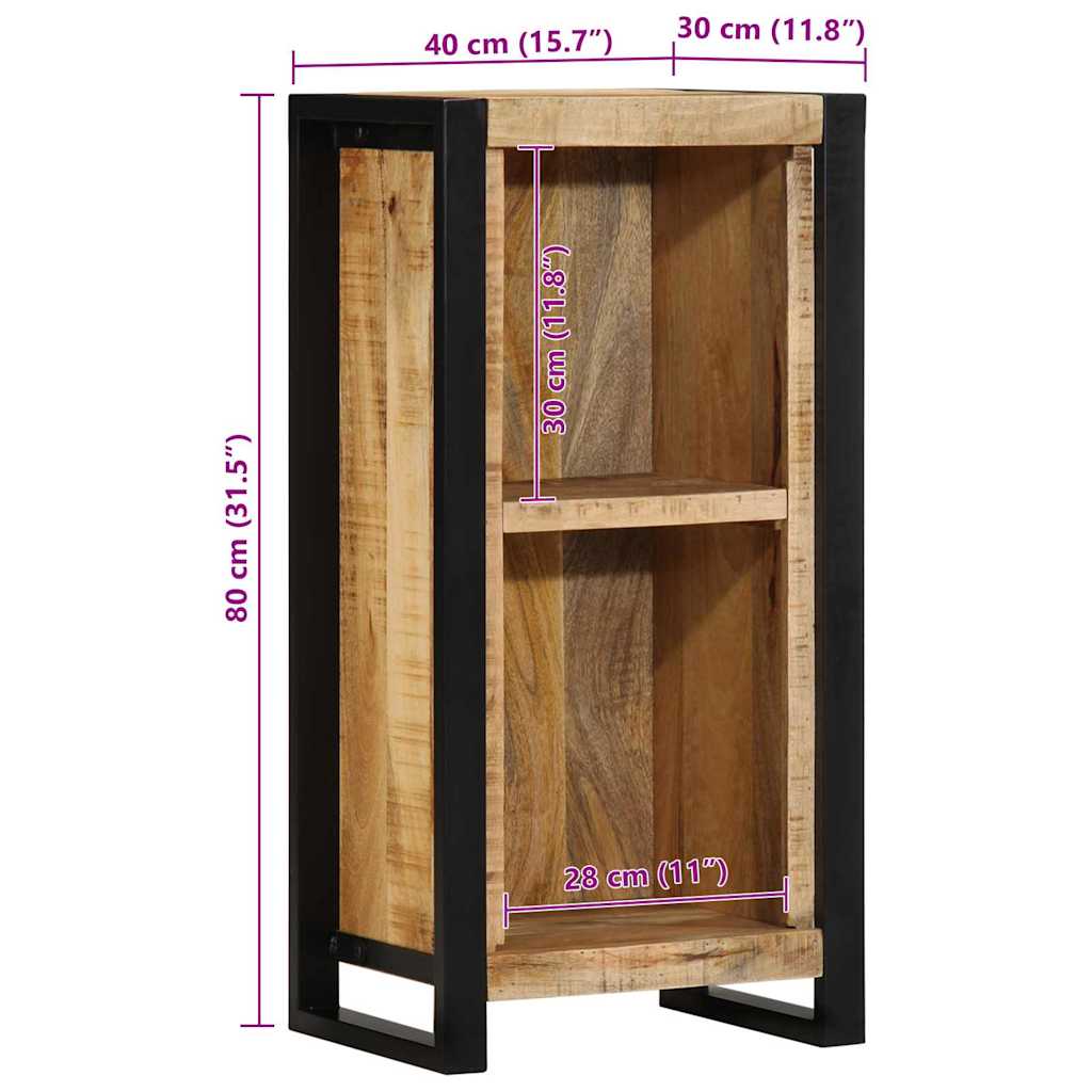Noćni ormar s policom Smeđa 40 x 30 x 80 cm Čvrsto drvo manga