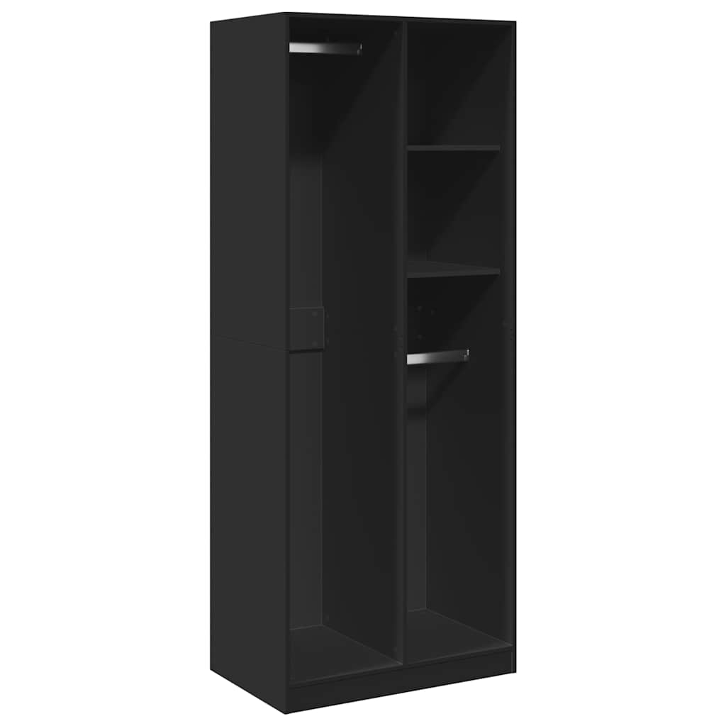 Ormar crni 80 x 50 x 200 cm od konstruiranog drva