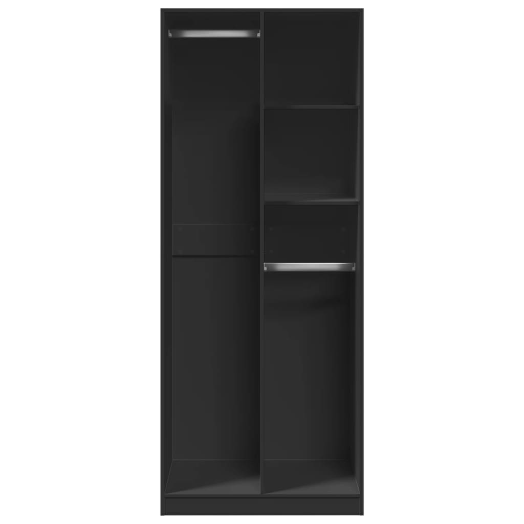 Ormar crni 80 x 50 x 200 cm od konstruiranog drva