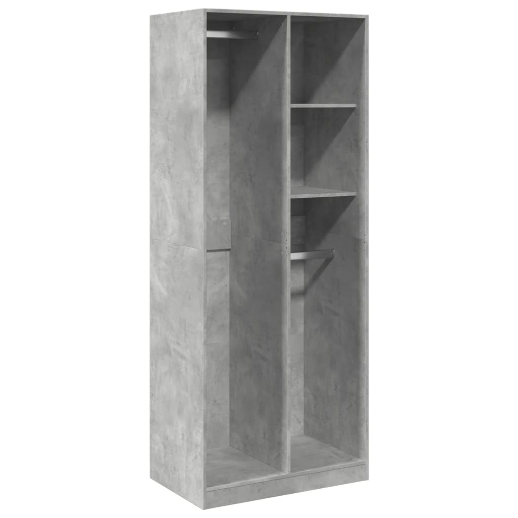 Ormar siva boja betona 80x50x200 cm od konstruiranog drva