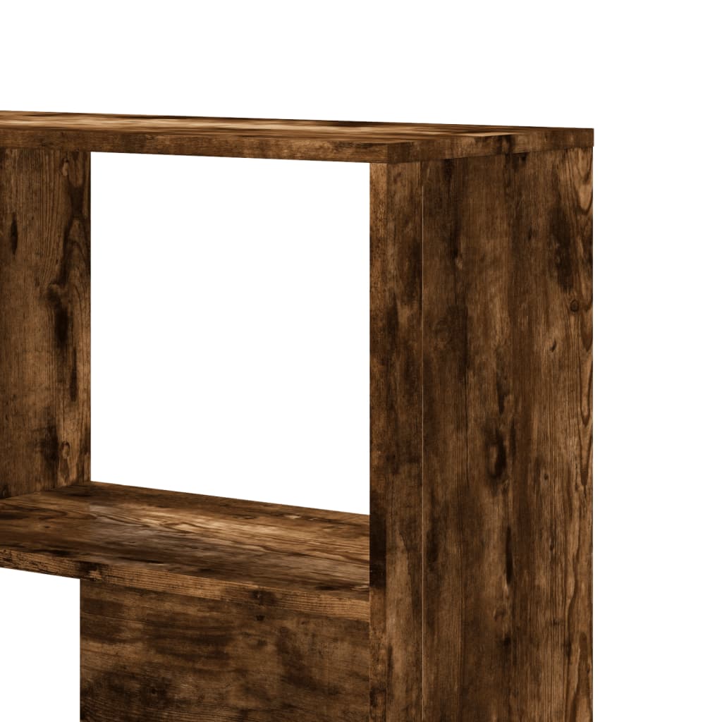 Kutni regal za knjige 4 razine boja hrasta 85x85x140 cm drveni