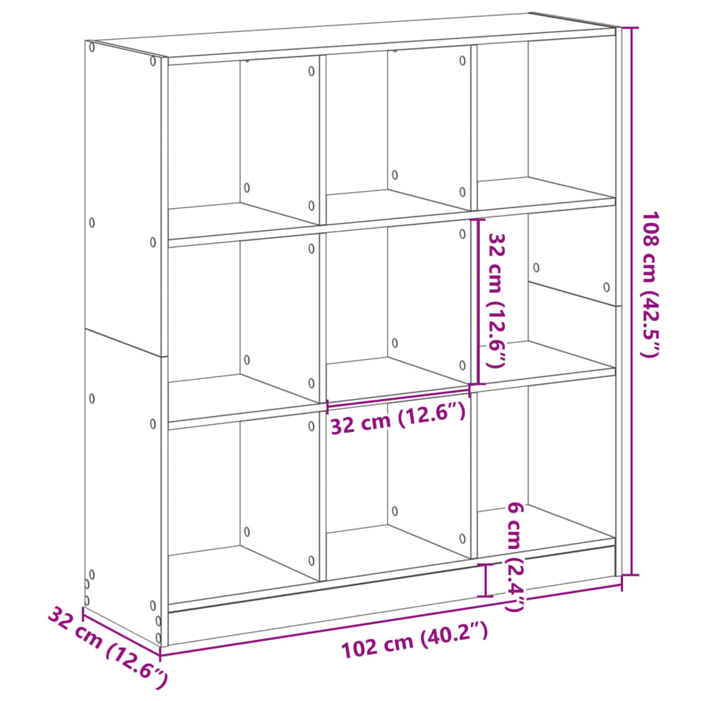 Regal za knjige boja hrasta 102 x 32 x 108 cm konstruirano drvo