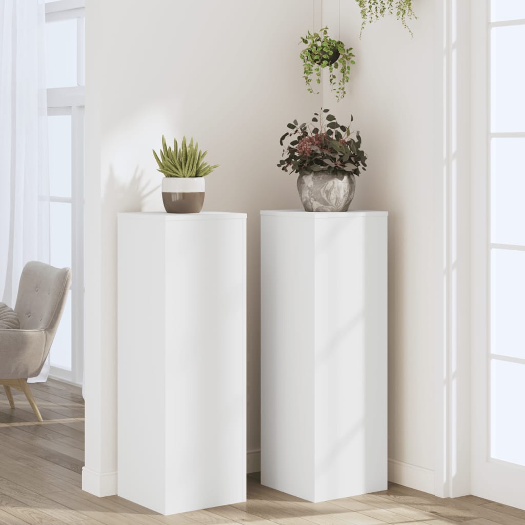 Stalci za biljke 2 kom bijeli 33x33x100 cm konstruirano drvo