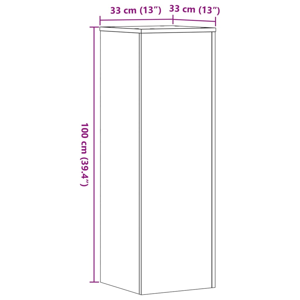 Stalci za biljke 2 kom bijeli 33x33x100 cm konstruirano drvo