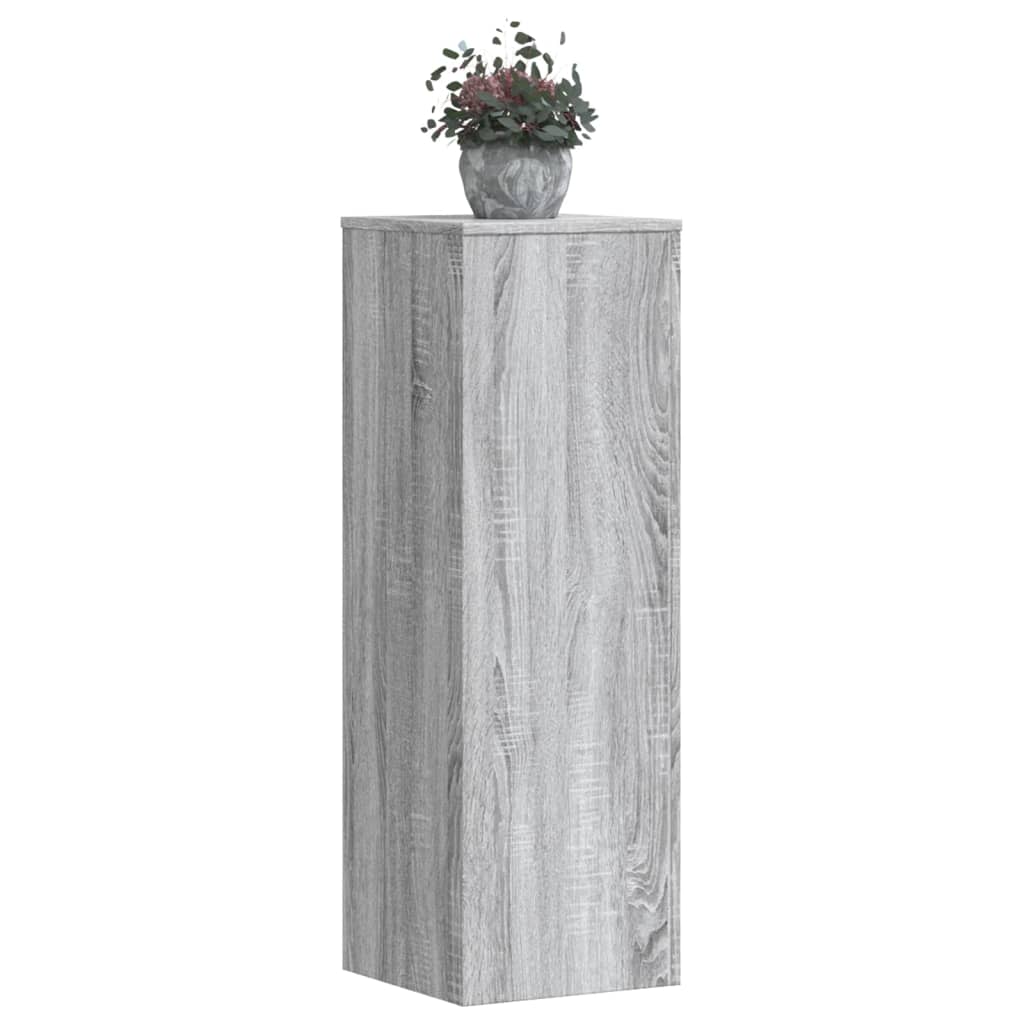 Stalci za biljke 2 kom siva boja hrasta 33 x 33 x 100 cm drveni