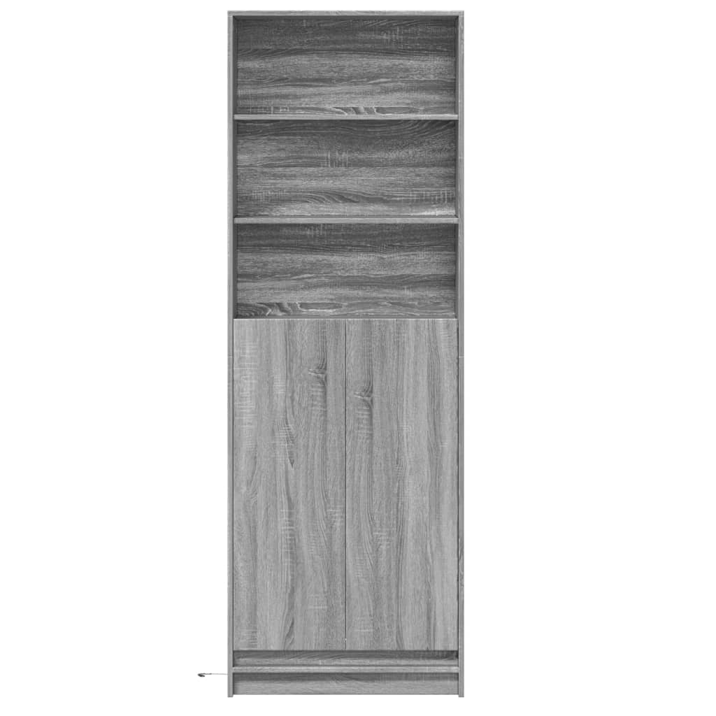 Visoka komoda LED boja hrasta 69x32,5x200 cm konstruirano drvo