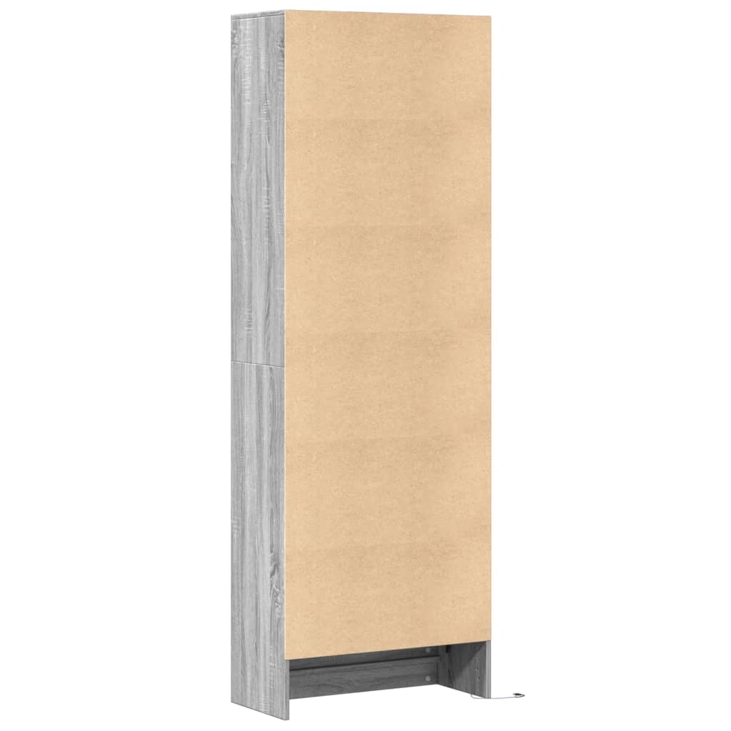 Visoka komoda LED boja hrasta 69x32,5x200 cm konstruirano drvo