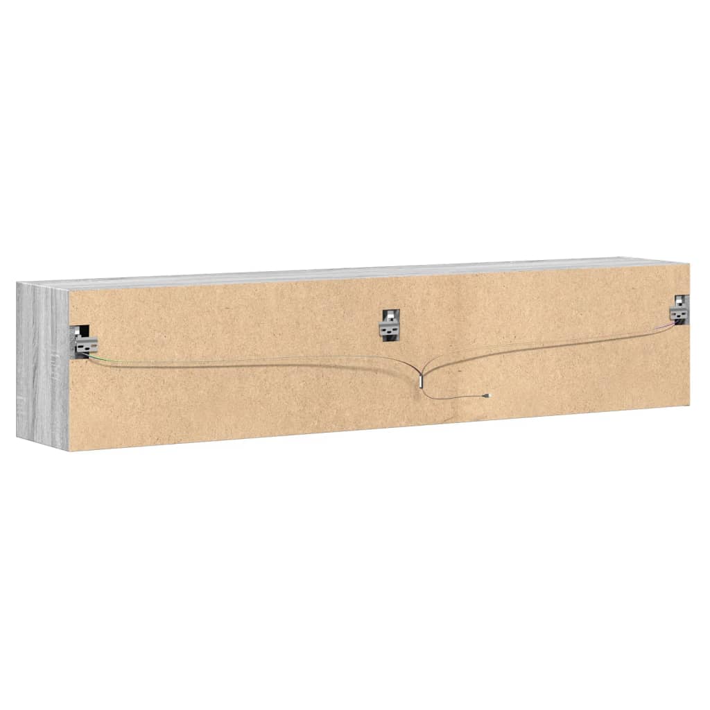 Zidni TV ormarić s LED svjetlima siva boja hrasta 180x31x38 cm
