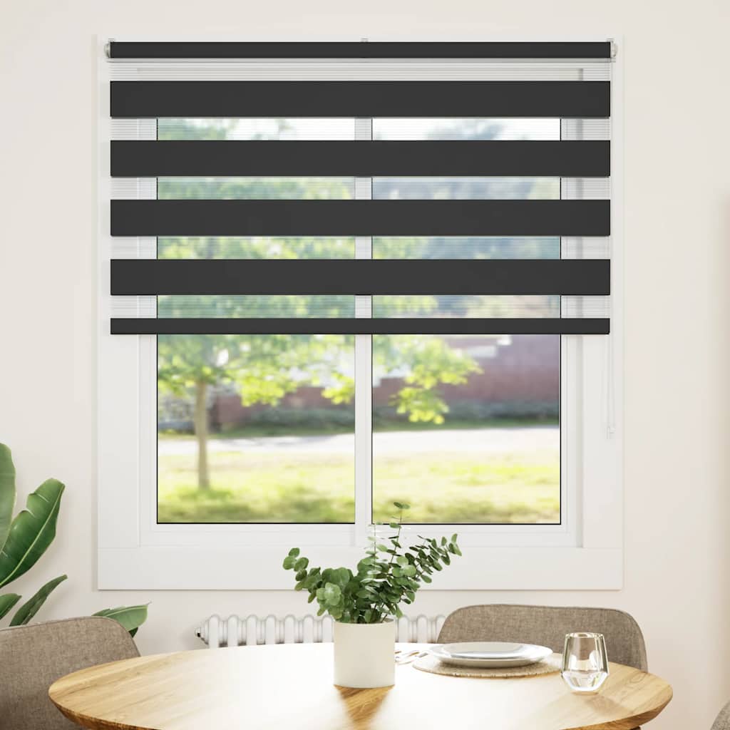Zavjesa zebra crna 135x100 cm širina tkanine 130,9 cm poliester
