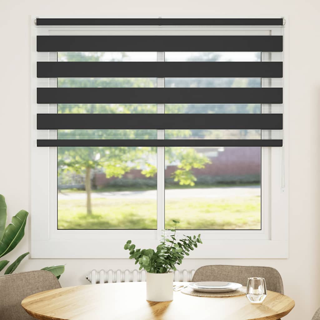 Zavjesa zebra crna 150x150 cm širina tkanine 145,9 cm poliester