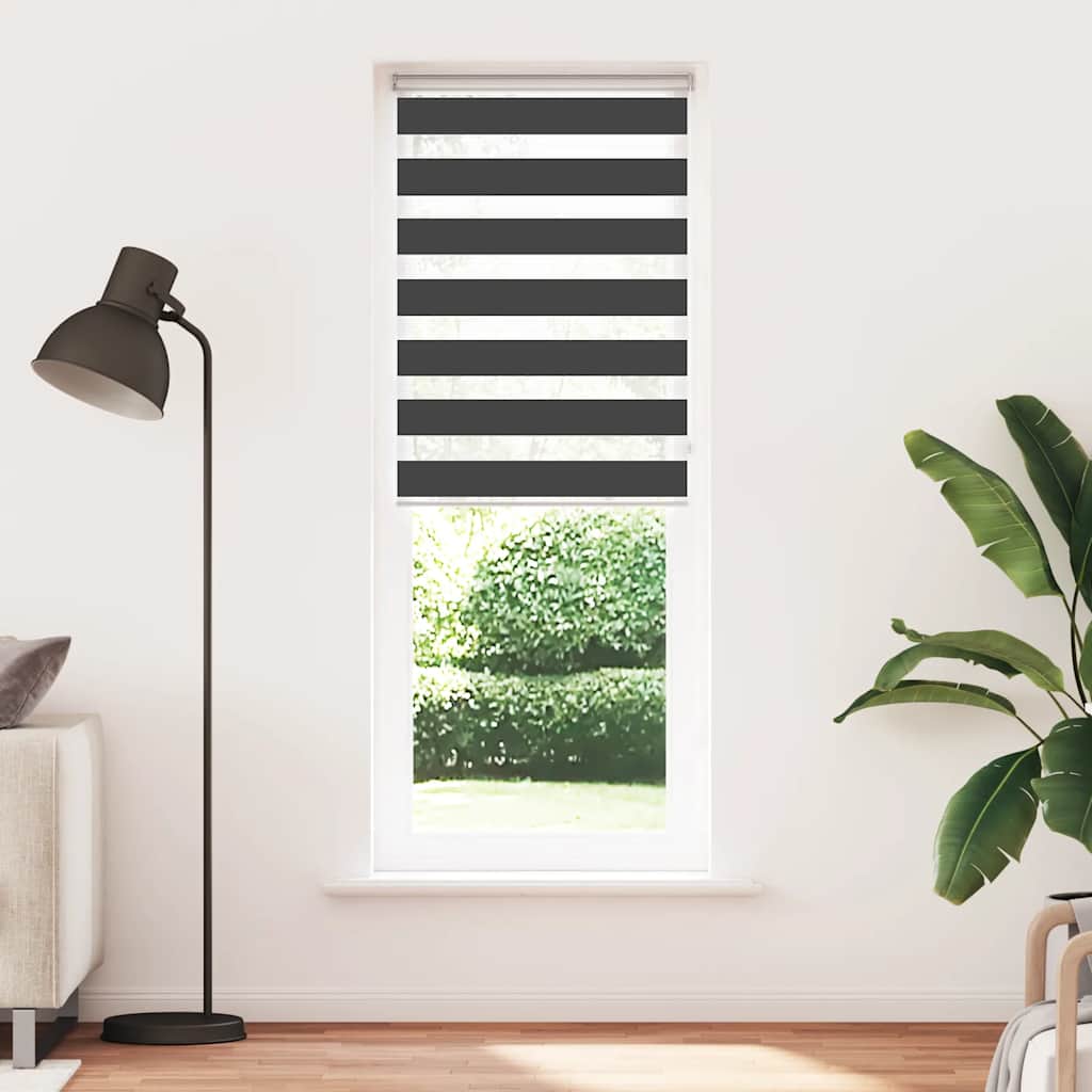 Zavjesa zebra crna 90x200 cm širina tkanine 85,9 cm poliester