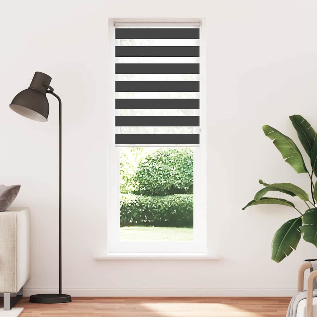 Zavjesa zebra crna 85x230 cm širina tkanine 80,9 cm poliester