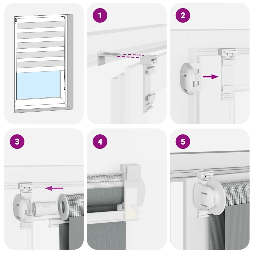 Zebra zavjesa Smeđa 160x100 cm Širina tkanine 155,9 cm Poliester