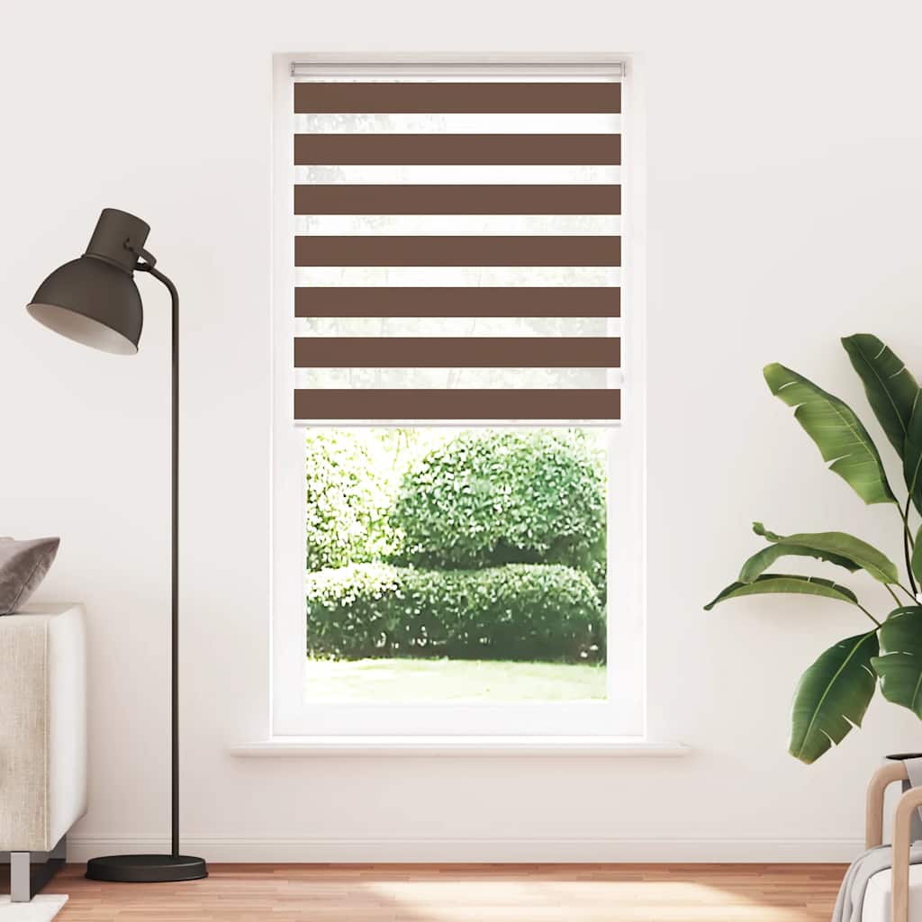Zebra zavjesa Smeđa 110x230 cm Širina tkanine 105,9 cm Poliester