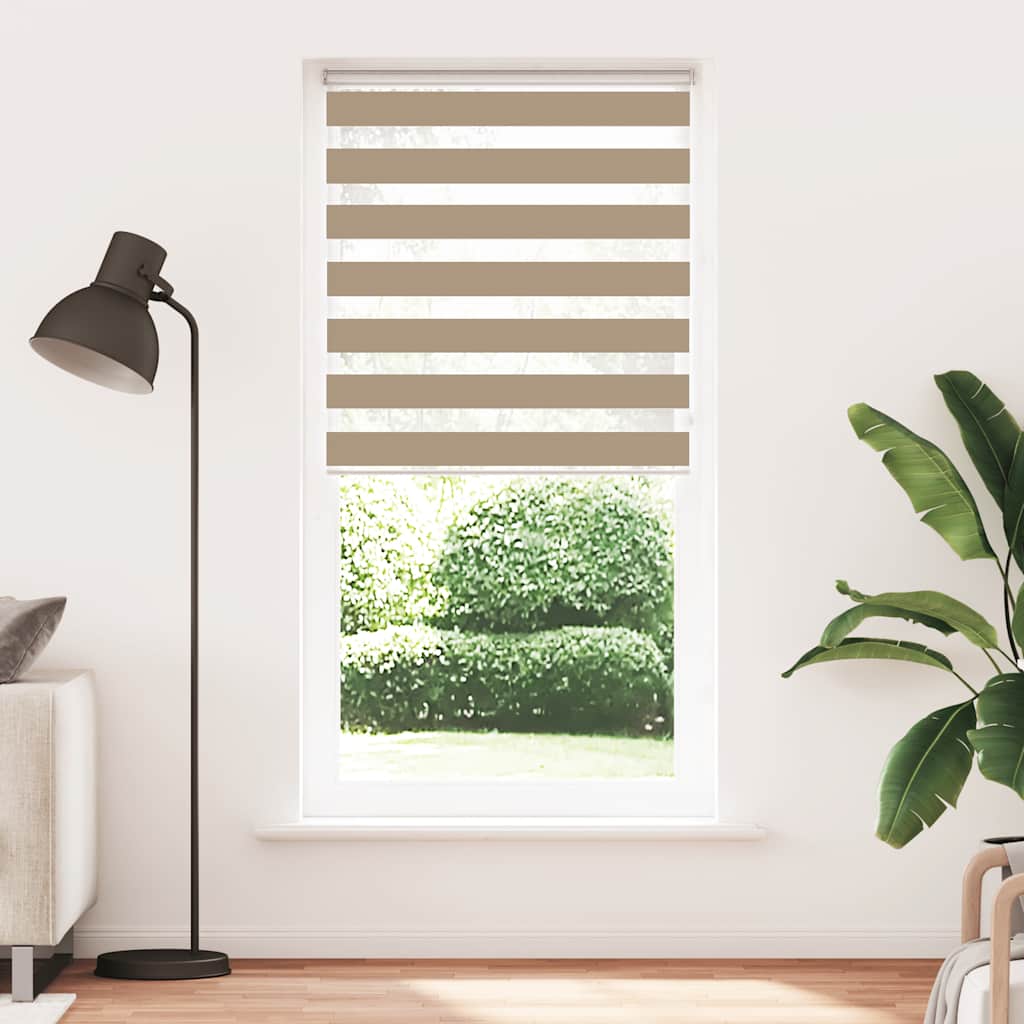 Zebra zavjesa Pješčano smeđa 95x200 cm Širina tkanine 90,9 cm Poliester