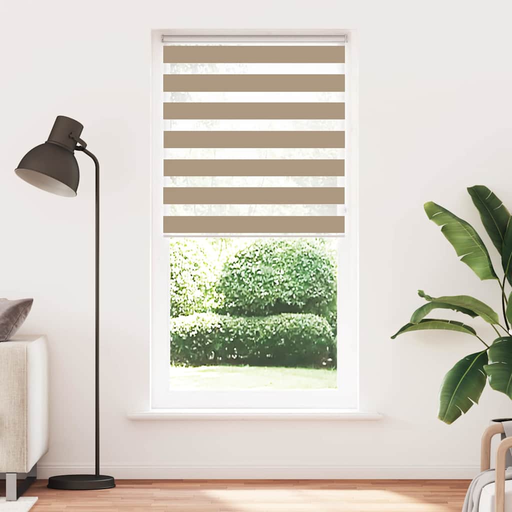 Zebra zavjesa Pješčano smeđa 105x230 cm Širina tkanine 100,9 cm Poliester