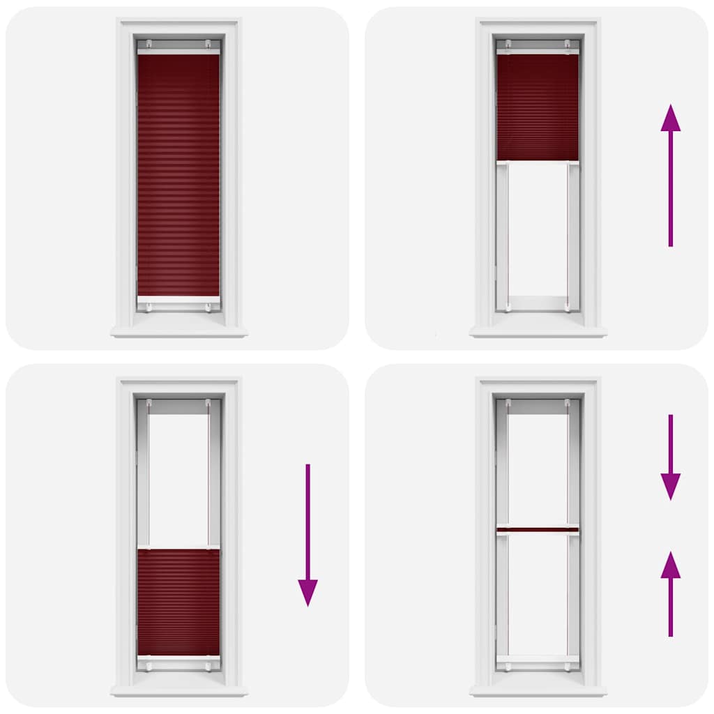 Plisirana roleta Bordeaux crvena 40x150 cm širina tkanine