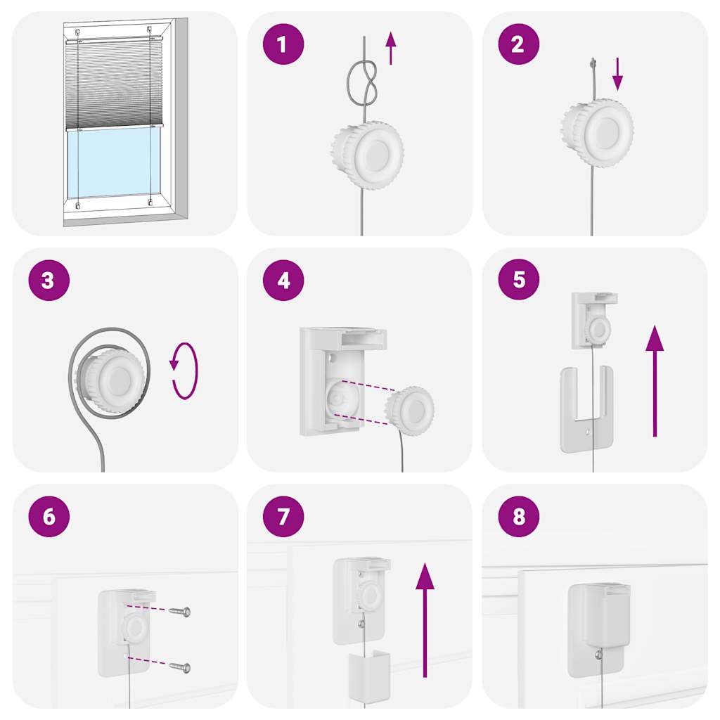Plisirana roleta bijela 45x100 cm širina tkanine 44,4 cm