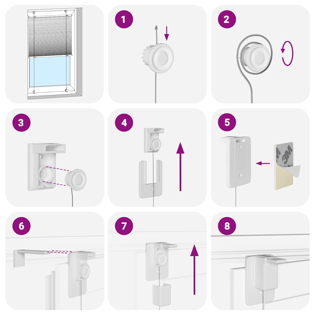 Plisirana roleta bijela 60x100 cm širina tkanine 59,4 cm