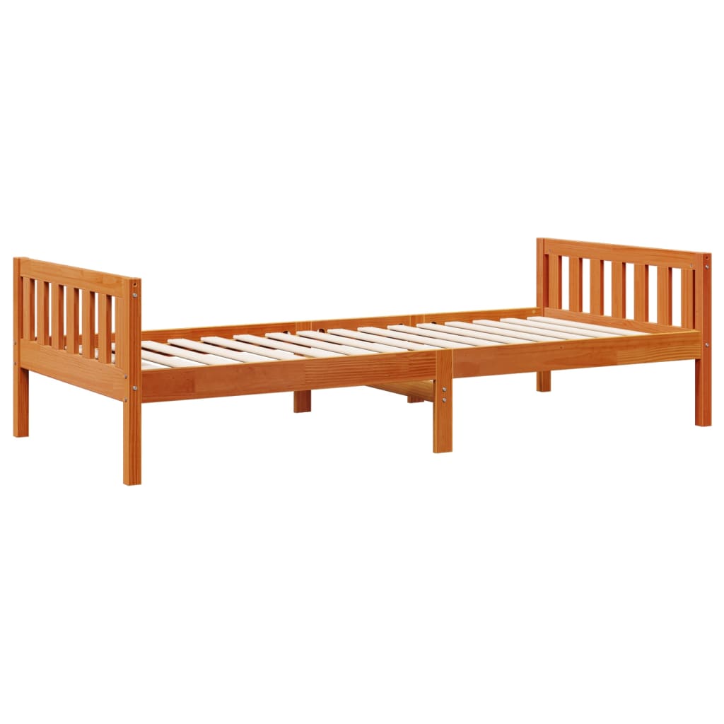Dječji krevet bez madraca voštano smeđi 80 x 200 cm od borovine