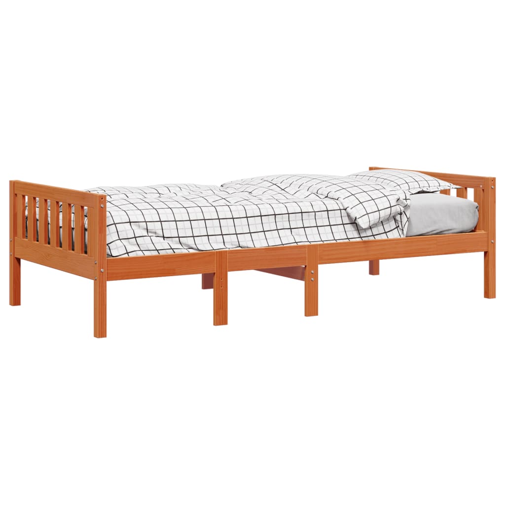 Dječji krevet bez madraca voštano smeđi 75 x 190 cm od borovine