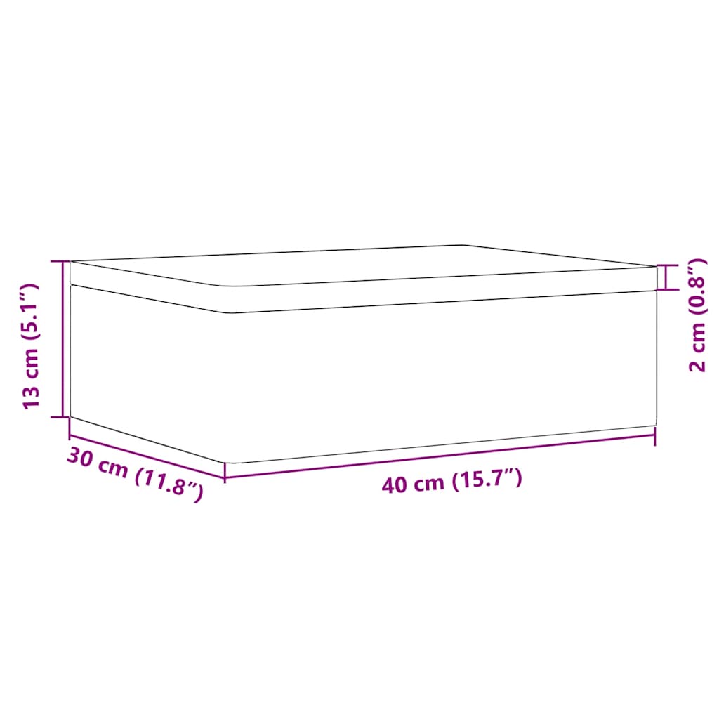 Drvena kutija s poklopcem 40x30x13 cm Puno drvo Bor