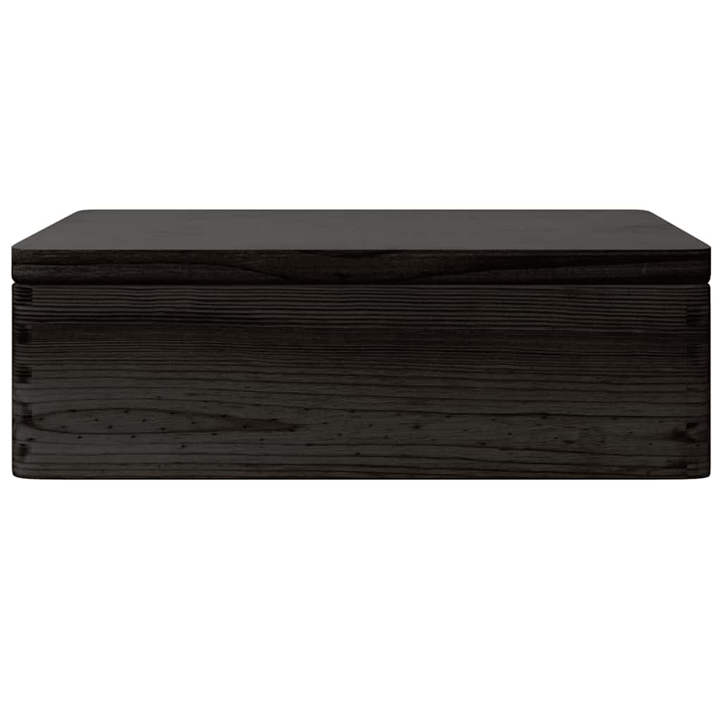 Drvena kutija poklopcem ručkama crna 40x30x13 cm puno drvo bor