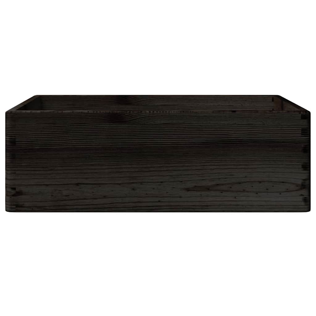Drvena kutija s ručkama crna 40x30x13 cm puno drvo bor